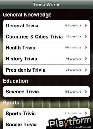 Trivia World (iPhone/iPod)