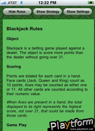 Blackjack on myHIP (iPhone/iPod)