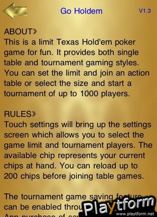 Go Holdem Poker (iPhone/iPod)