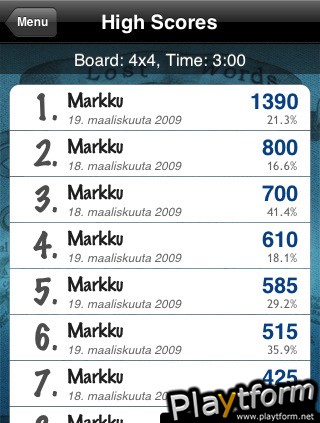 Lost Words (iPhone/iPod)