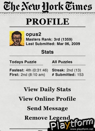 The New York Times Crosswords Daily 2009 (iPhone/iPod)
