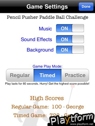 Pencil Pusher Paddle Ball Challenge (iPhone/iPod)