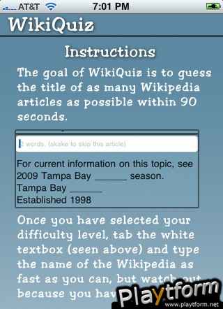 WikiQuiz (iPhone/iPod)