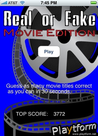 Real or Fake Movie Edition (iPhone/iPod)