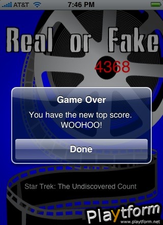 Real or Fake Movie Edition (iPhone/iPod)
