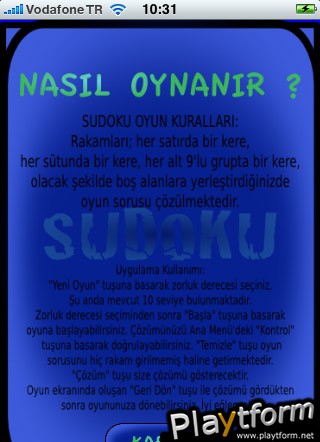 TurkceSudoku (iPhone/iPod)