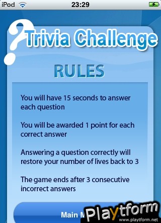 Trivia Challenge (iPhone/iPod)