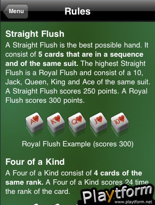 Royal Flush: Poker Dice (iPhone/iPod)
