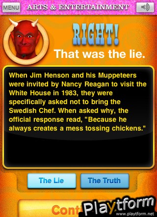 Big Fat Lies Trivia Game (iPhone/iPod)