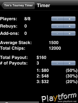 Tim's Tourney Timer - Poker Timer (iPhone/iPod)