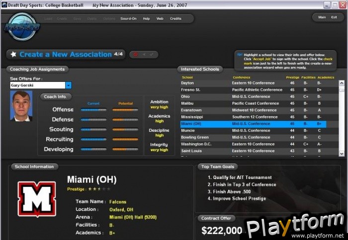 Draft Day Sports: College Basketball (PC)