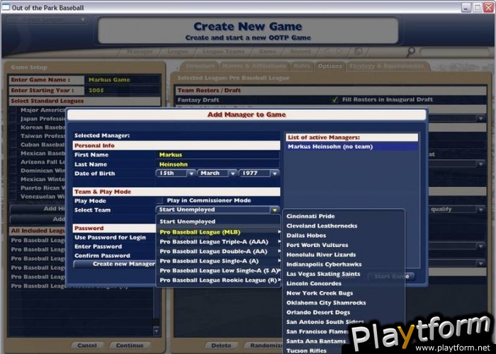 Out of the Park Baseball Manager 2006 (PC)