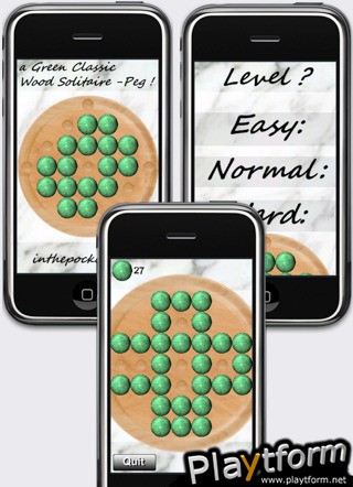 a Green Classic Wood Solitaire - Peg ! (iPhone/iPod)