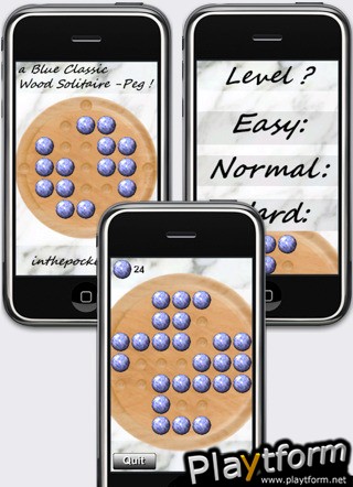 a Blue Classic Wood Solitaire - Peg ! (iPhone/iPod)