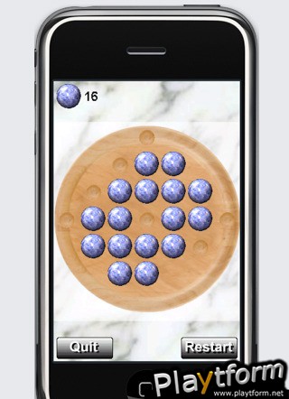 a Blue Classic Wood Solitaire - Peg ! (iPhone/iPod)