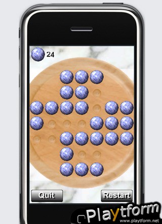 a Blue Classic Wood Solitaire - Peg ! (iPhone/iPod)