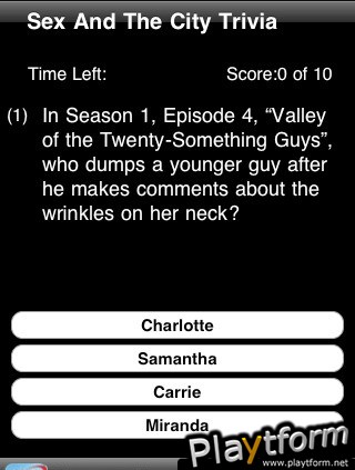 Sex And The City Trivia Game (iPhone/iPod)