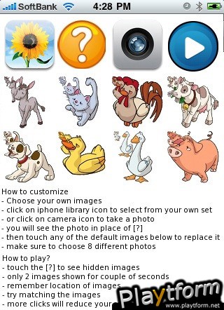 Memory Match Using Your Own Photos (iPhone/iPod)