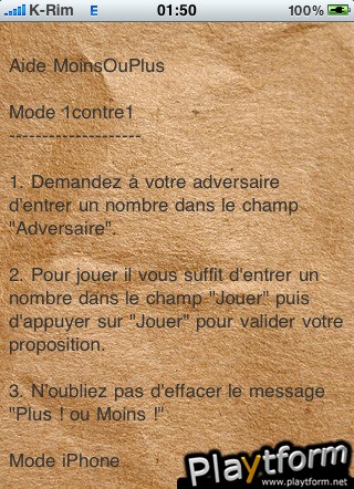 MoinsOuPlus (iPhone/iPod)