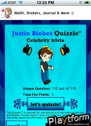 Justin Bieber Trivia (iPhone/iPod)