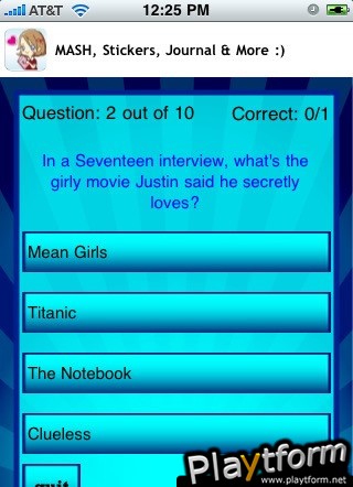 Justin Bieber Trivia (iPhone/iPod)