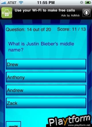 Justin Bieber Trivia (iPhone/iPod)