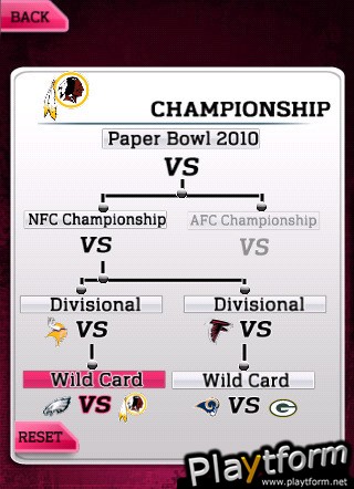 NFL Paperbowl Washington (iPhone/iPod)
