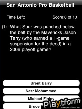 San Antonio Pro Basketball Trivia (iPhone/iPod)