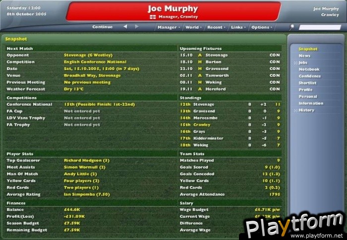 Worldwide Soccer Manager 2006 (PC)