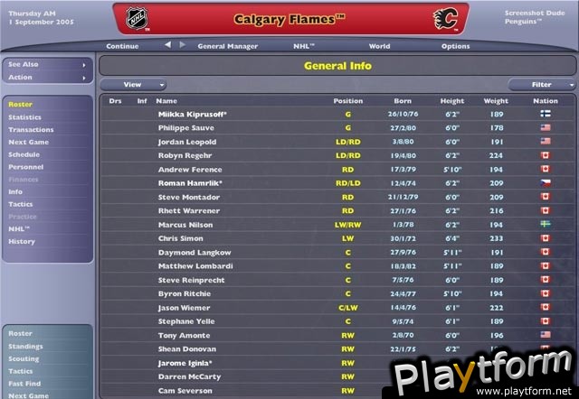 NHL: Eastside Hockey Manager 2005 (PC)