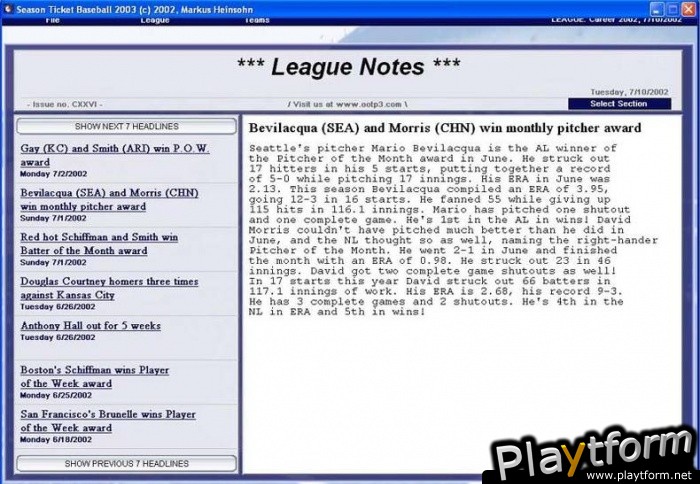 Season Ticket Baseball 2003 (PC)