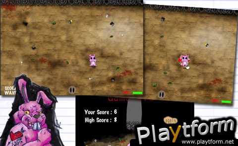 Crazy rabbit in backyard (iPhone/iPod)