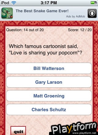 A Valentine's Day Quizzle - Free Valentines, Love and Romance Trivia Quiz (iPhone/iPod)