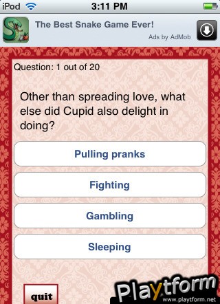 A Valentine's Day Quizzle - Free Valentines, Love and Romance Trivia Quiz (iPhone/iPod)