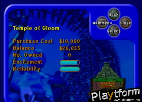 Theme Park Roller Coaster (PlayStation 2)