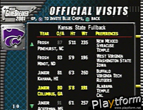 NCAA GameBreaker 2001 (PlayStation)