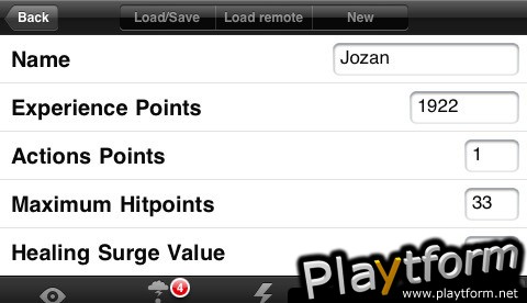Character Status (iPhone/iPod)