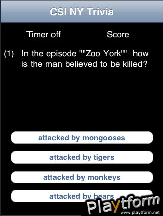 CSI New York Trivia (iPhone/iPod)