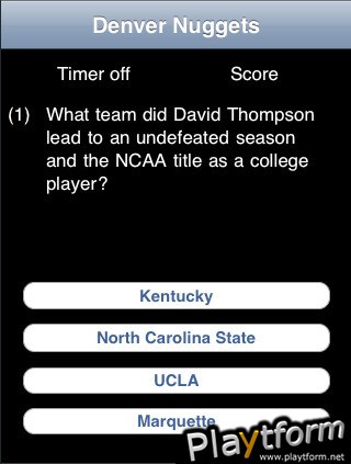 Denver Pro Basketball Trivia (iPhone/iPod)