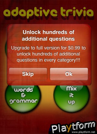 Adaptive Trivia (iPhone/iPod)