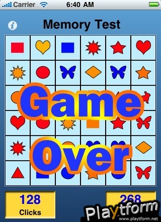 Memory Test Game (iPhone/iPod)