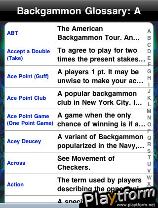 Backgammon Glossary (iPhone/iPod)