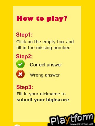 Missing Number Game (iPhone/iPod)