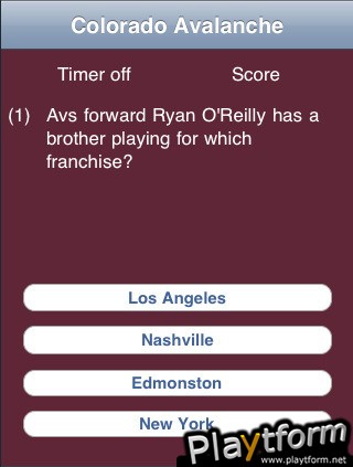 Colorado Avalanche Hockey Trivia (iPhone/iPod)