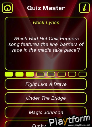 Rock and Roll Music Trivia Quiz (iPhone/iPod)