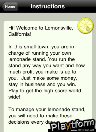 Lemonade Stand Ultimate (iPhone/iPod)
