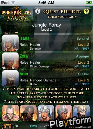 Warrior Epic: Sagas (iPhone/iPod)