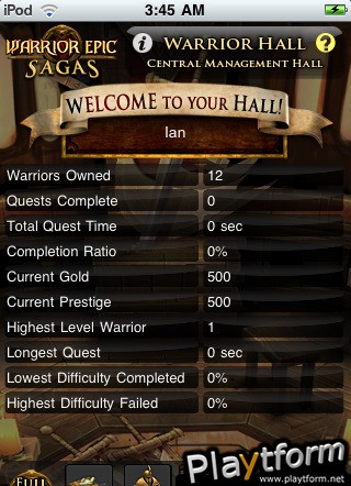 Warrior Epic: Sagas (iPhone/iPod)