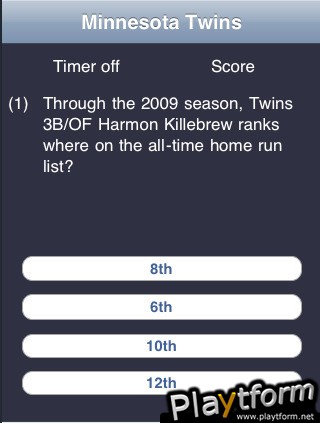 Minnesota Twins Baseball Trivia (iPhone/iPod)