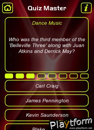 Dance Music Trivia Quiz (iPhone/iPod)